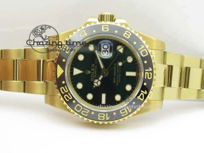 MiroTime 0216 SportInspired GMT-Master II 116718LN YG Bp-Maker Green Dial Ceramic Bezel On YG Bracelet A 3777